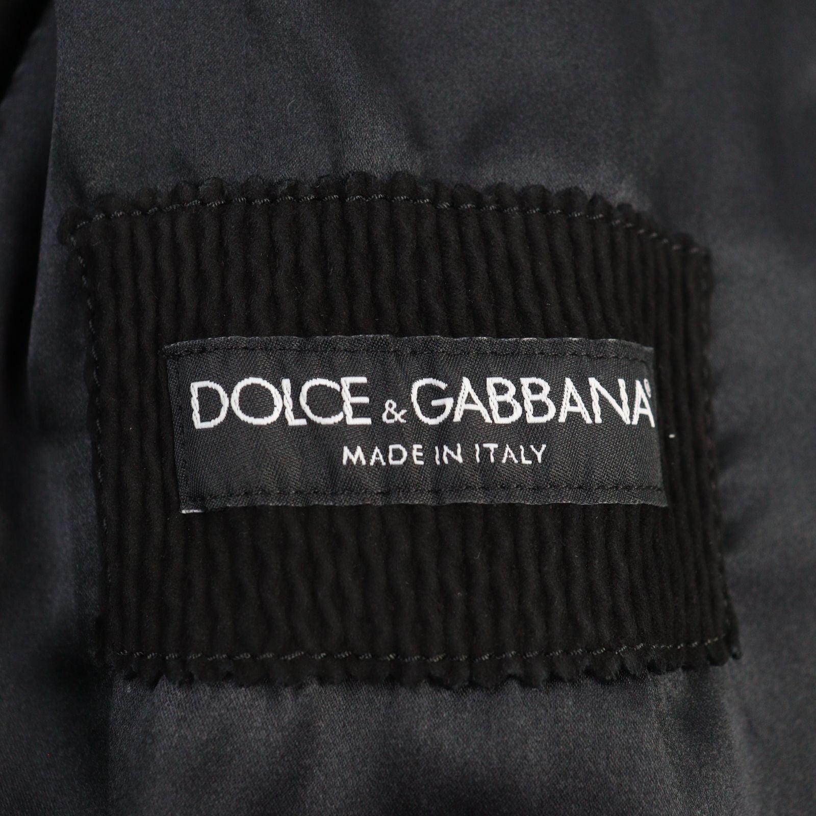 DOLCE & GABBANA G9BF1L Lambskin Silk Lining Black Tag Double Zip Leather Jacket Black Size 46