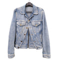 ルイ・ヴィトン 19SS ヴァージル・アブロー ダブルフロント コットン/レザー デニムジャケット ブルー サイズ46