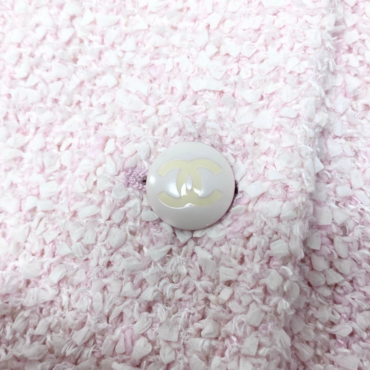 CHANEL 04C Fancy Tweed Tailored Jacket Pink CC Mark Size 40