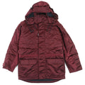 BALENCIAGA 594907 Grape Nylon Oversize Hooded Padded Coat Bordeaux Size 42
