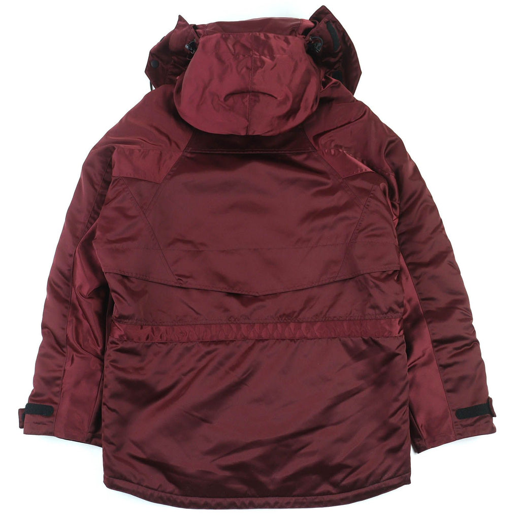 BALENCIAGA 594907 Grape Nylon Oversize Hooded Padded Coat Bordeaux Size 42