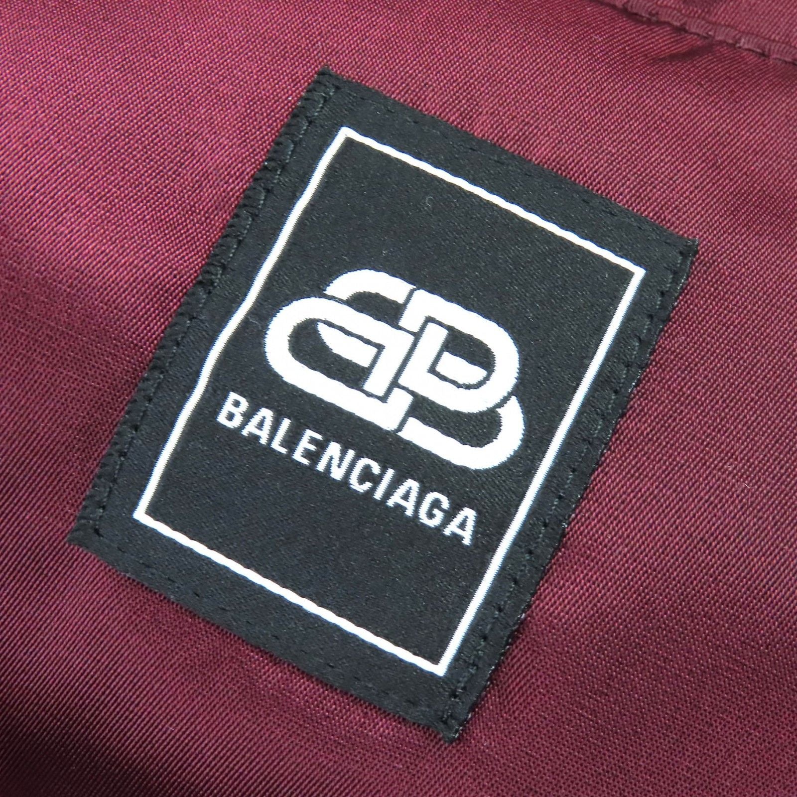 BALENCIAGA 594907 Grape Nylon Oversize Hooded Padded Coat Bordeaux Size 42