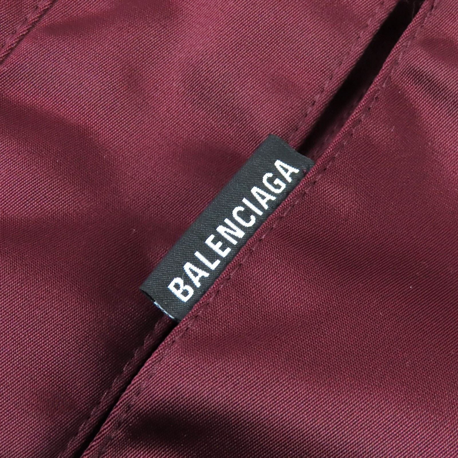 BALENCIAGA 594907 Grape Nylon Oversize Hooded Padded Coat Bordeaux Size 42
