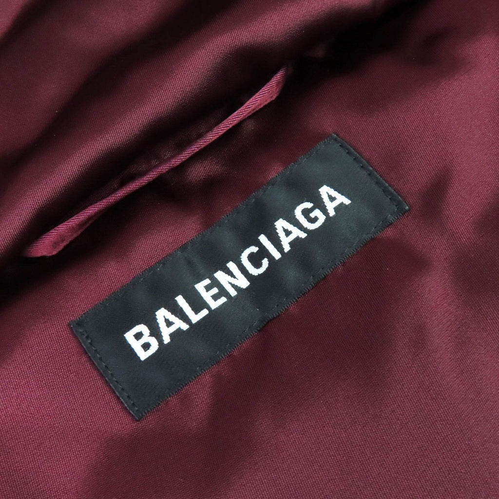BALENCIAGA 594907 Grape Nylon Oversize Hooded Padded Coat Bordeaux Size 42