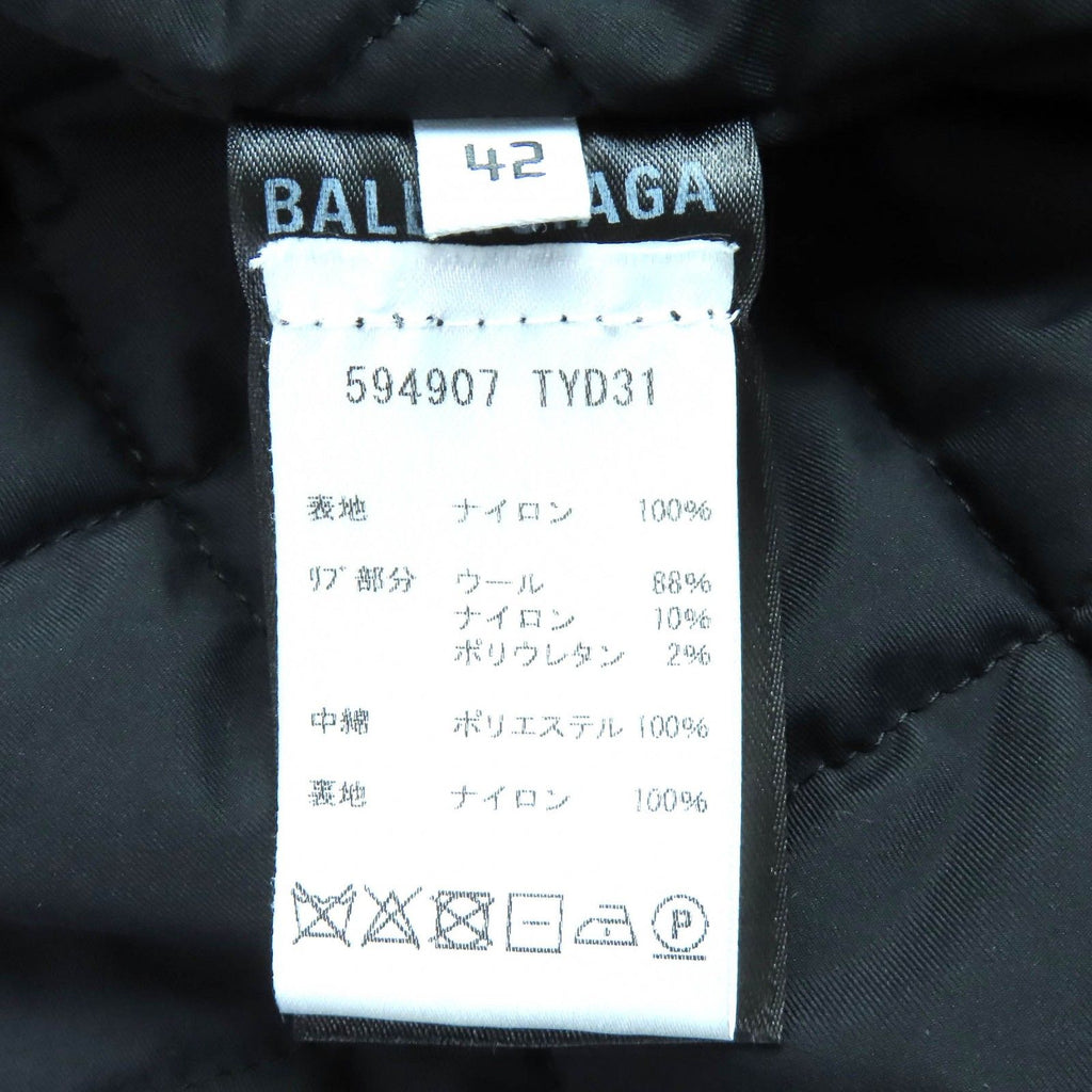 BALENCIAGA 594907 Grape Nylon Oversize Hooded Padded Coat Bordeaux Size 42