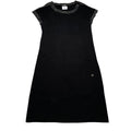 CHANEL Silk Blend Short Sleeve Knit Dress A-Line CC Mark XS