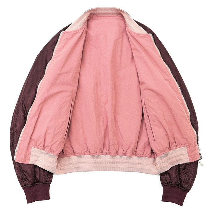 DIOR オブリーク リバーシブル パッド入りブルゾン MA-1ジャケット CDロゴ トロッター ミリタリー コットンナイロン ボルドー サイズ48