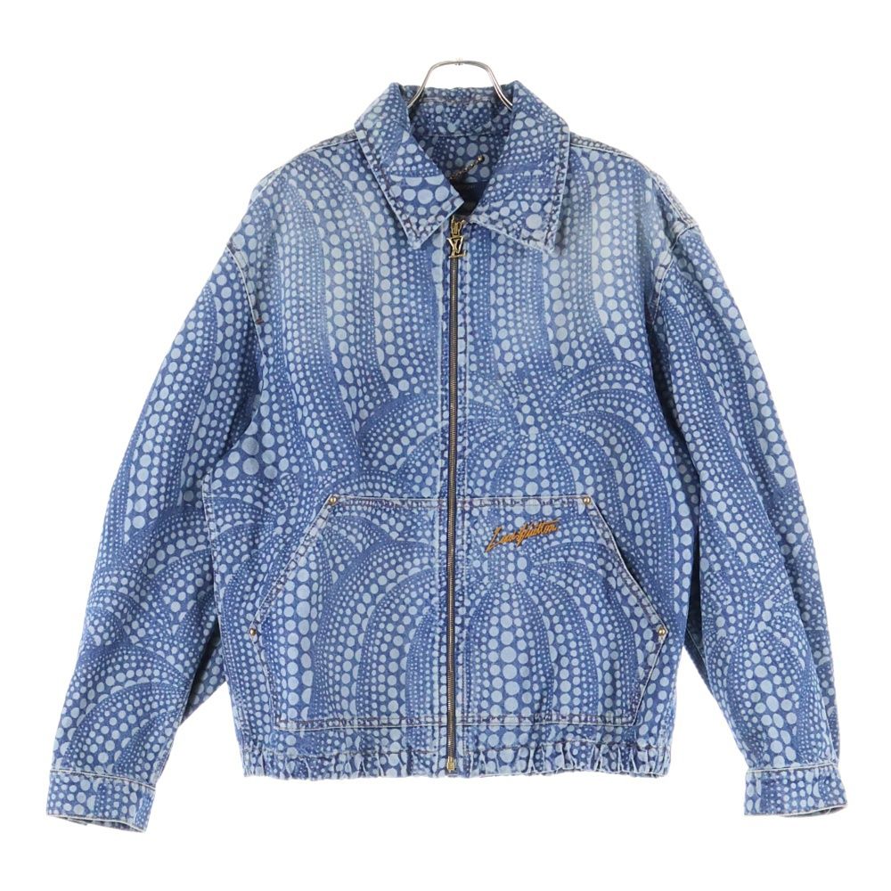 LOUIS VUITTON 23AW × Yayoi Kusama Zip-Up Denim Blouson Jacket Dot Pattern RM232H YN3 HOA30W Size 52