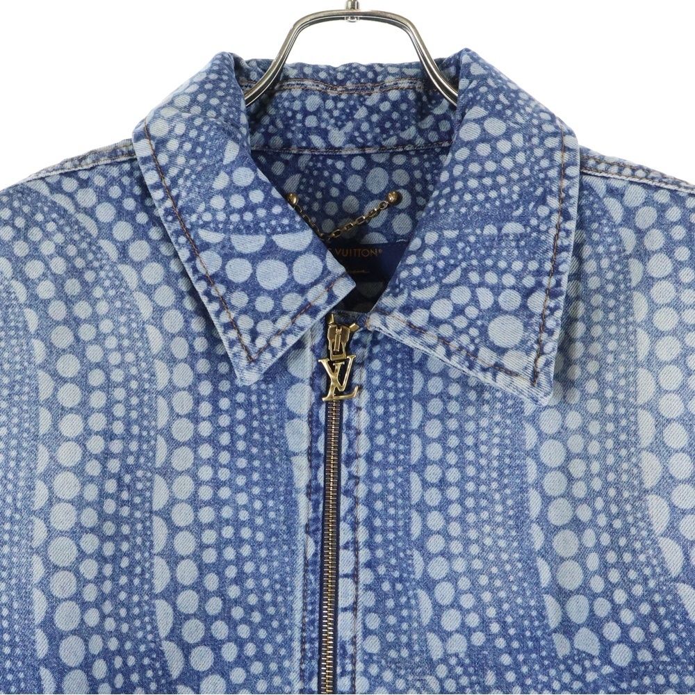LOUIS VUITTON 23AW × Yayoi Kusama Zip-Up Denim Blouson Jacket Dot Pattern RM232H YN3 HOA30W Size 52