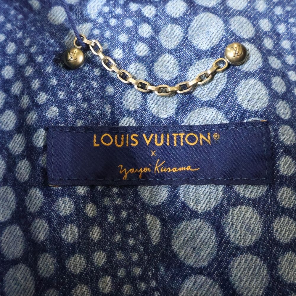 LOUIS VUITTON 23AW × Yayoi Kusama Zip-Up Denim Blouson Jacket Dot Pattern RM232H YN3 HOA30W Size 52