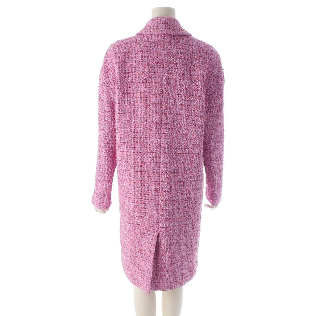 CHANEL 22SS P72393 Lion Button Tweed Long Coat Pink Size 36