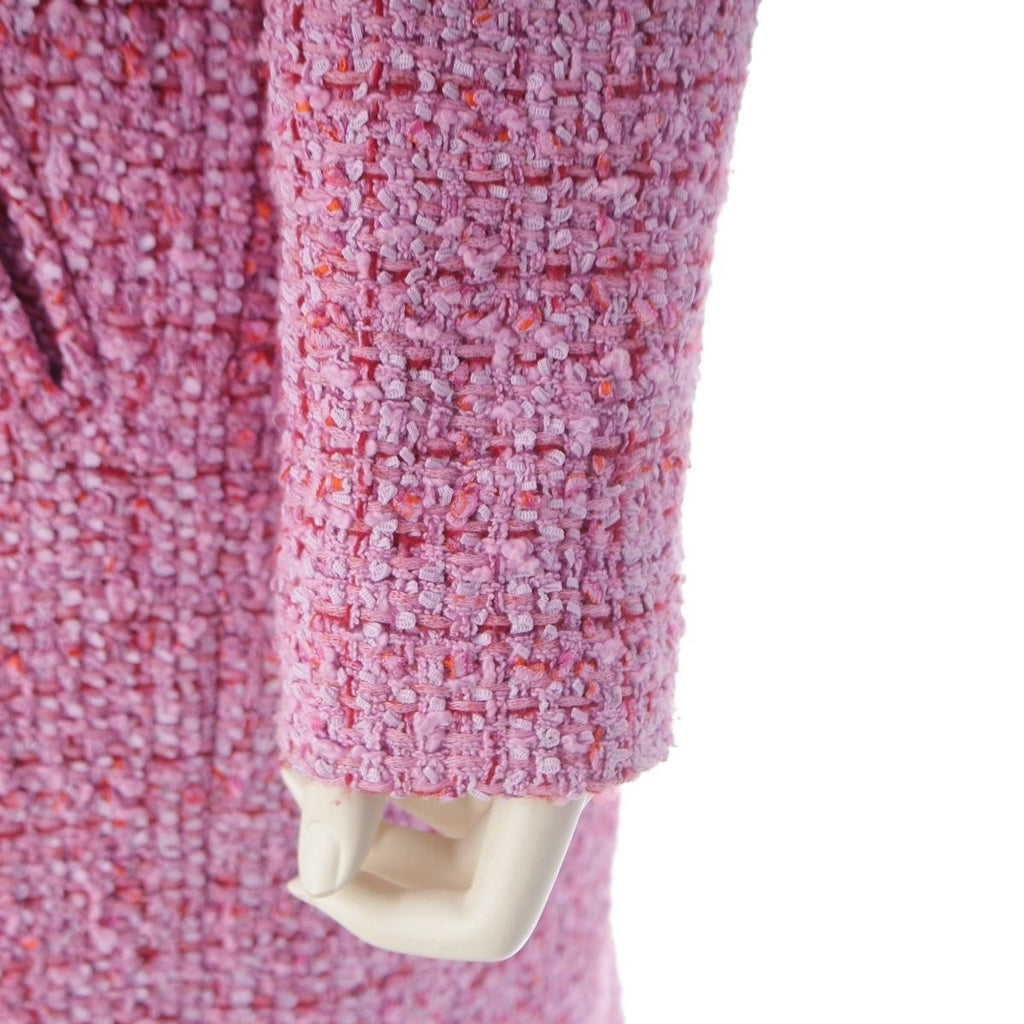 CHANEL 22SS P72393 Lion Button Tweed Long Coat Pink Size 36