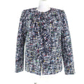 CHANEL ノーカラージャケット P62686 ミックスツイード フリル ココマークボタン シルク裏地 マルチカラー サイズ34