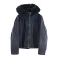 LOUIS VUITTON 24SS Denim Blouson Fur-Trimmed Zip-Up Hoodie Jacket Black Size 54