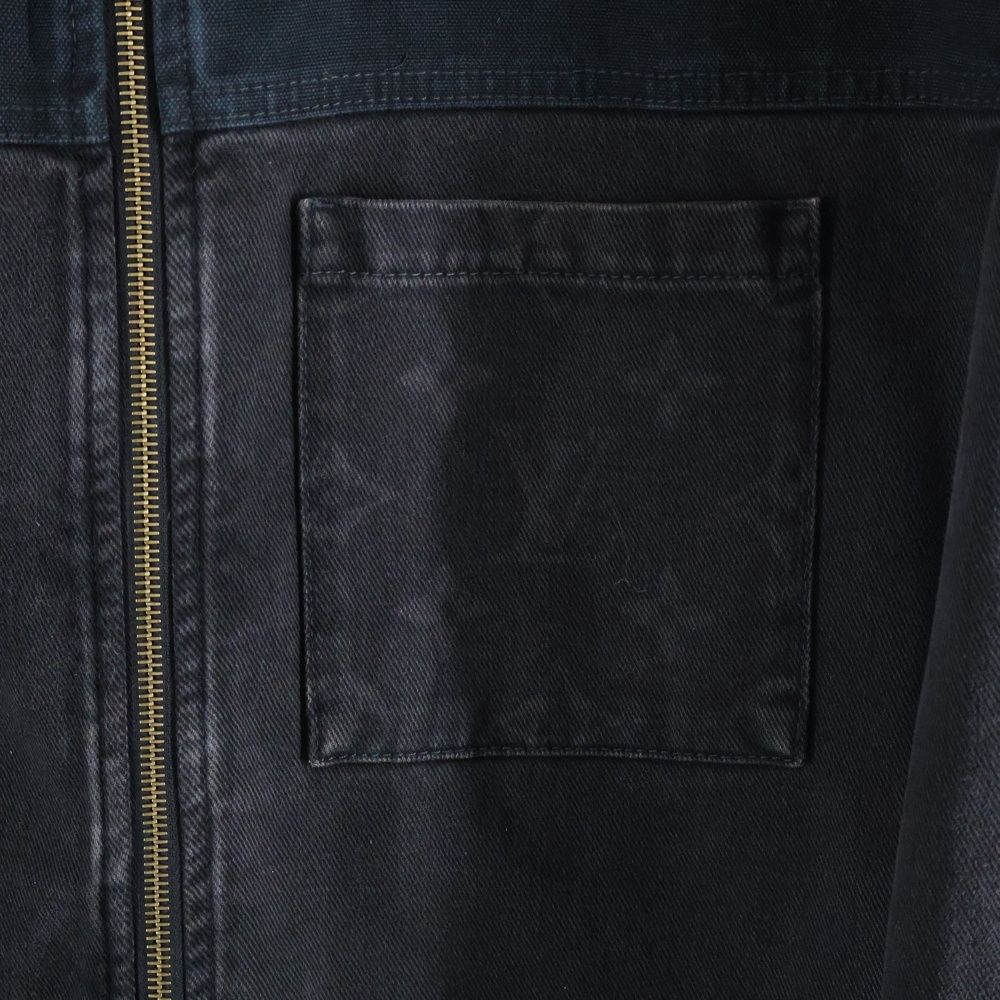 LOUIS VUITTON 24SS Denim Blouson Fur-Trimmed Zip-Up Hoodie Jacket Black Size 54