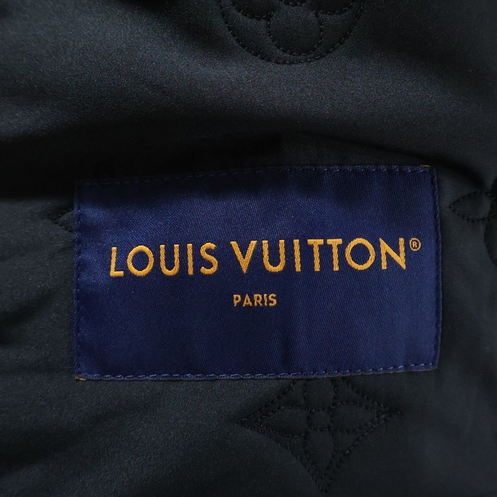 LOUIS VUITTON 24SS Denim Blouson Fur-Trimmed Zip-Up Hoodie Jacket Black Size 54