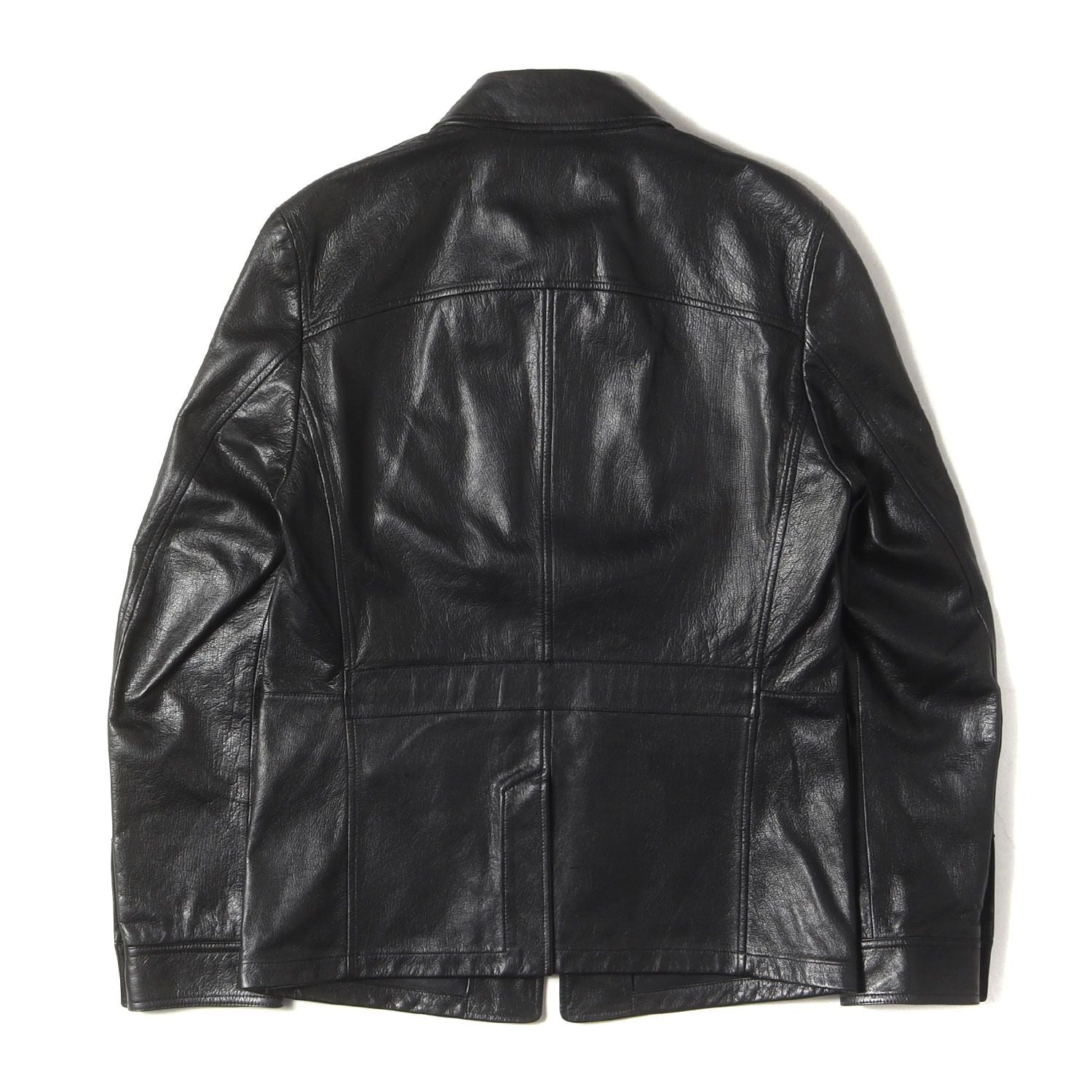 TOM FORD BI429 TFL572 Front Double Zip Goat Leather Jacket Black Size 50