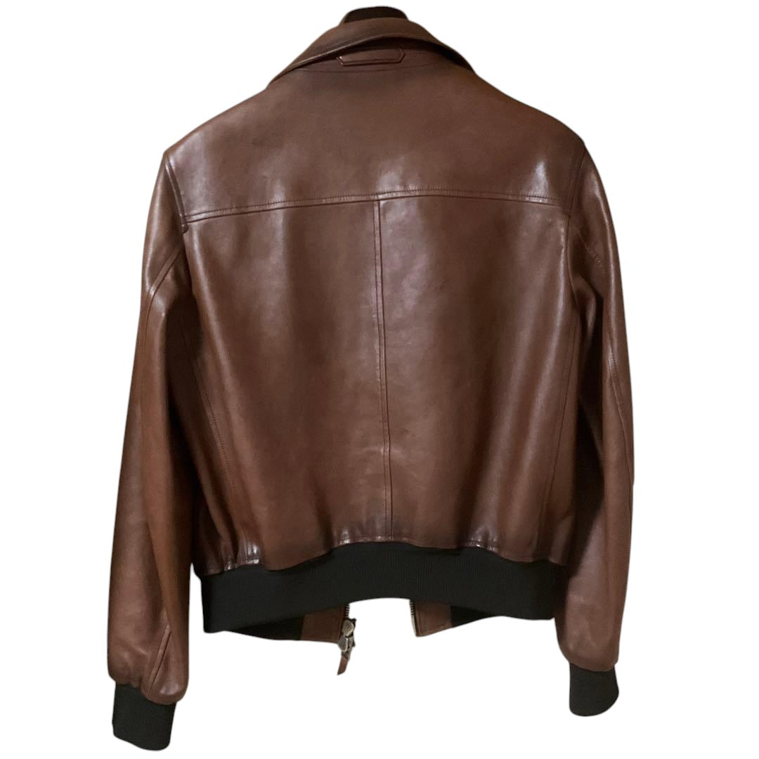 TOM FORD Leather Jacket Brown Size 50