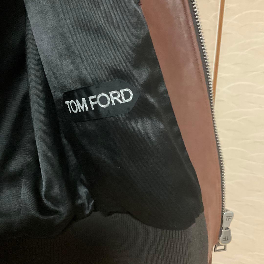 TOM FORD Leather Jacket Brown Size 50