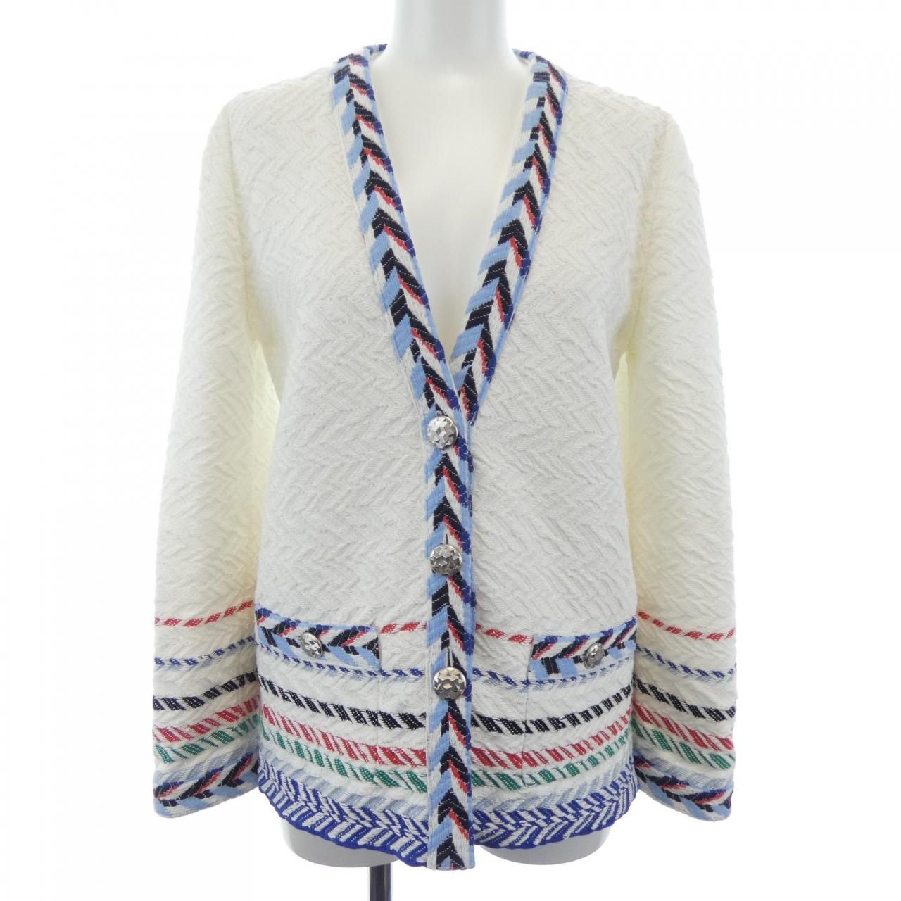 CHANEL No-Collar Jacket P54120K07005 Size 36