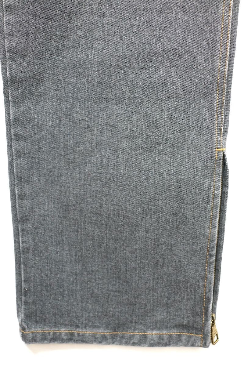 LOUIS VUITTON 23AW Monogram Flower Patchwork Denim Pants Grey Size 31