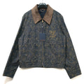 LOUIS VUITTON LV Arabesque Embroidered Indigo Denim Workwear Jacket Size 46 RM242M MSU HRA86W
