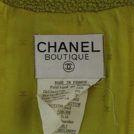 CHANEL Long Coat No-Collar Gold Logo Buttons COCO Mark Shoulder Pads Size 38 (M)
