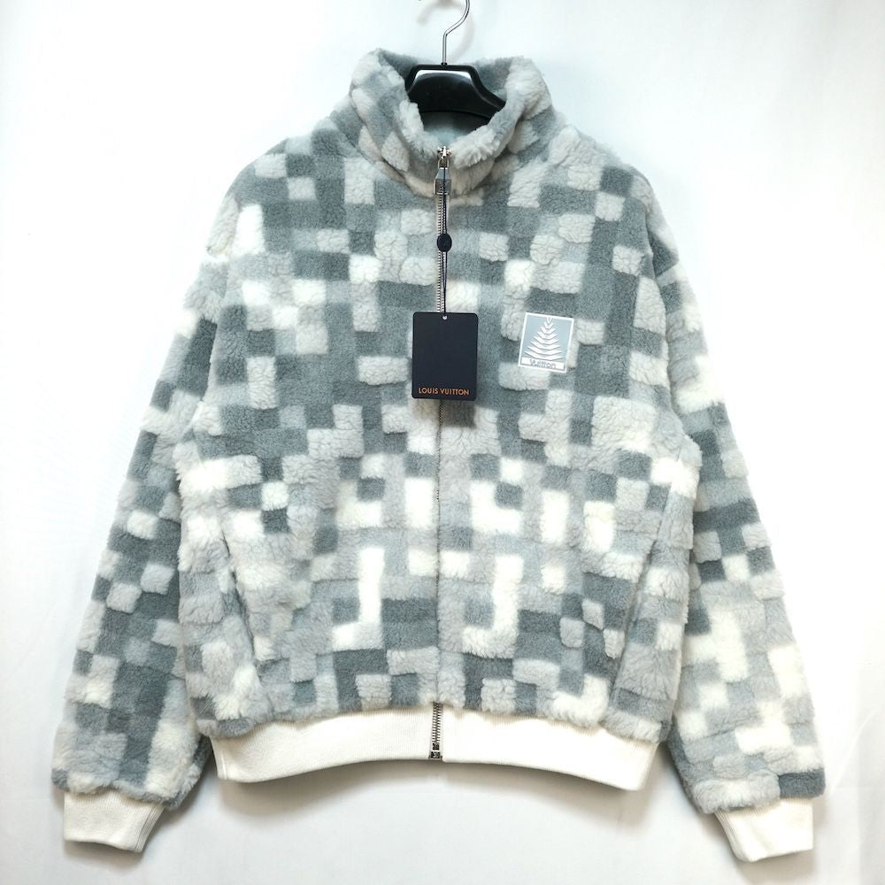 LOUIS VUITTON Damouflage Snow Fleece Zip-Up Blouson White Size S RM251M QBT HSY32W
