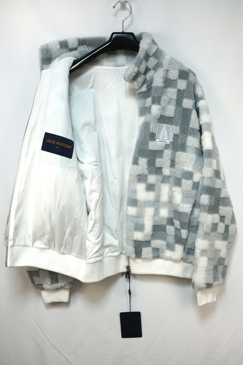 LOUIS VUITTON Damouflage Snow Fleece Zip-Up Blouson White Size S RM251M QBT HSY32W