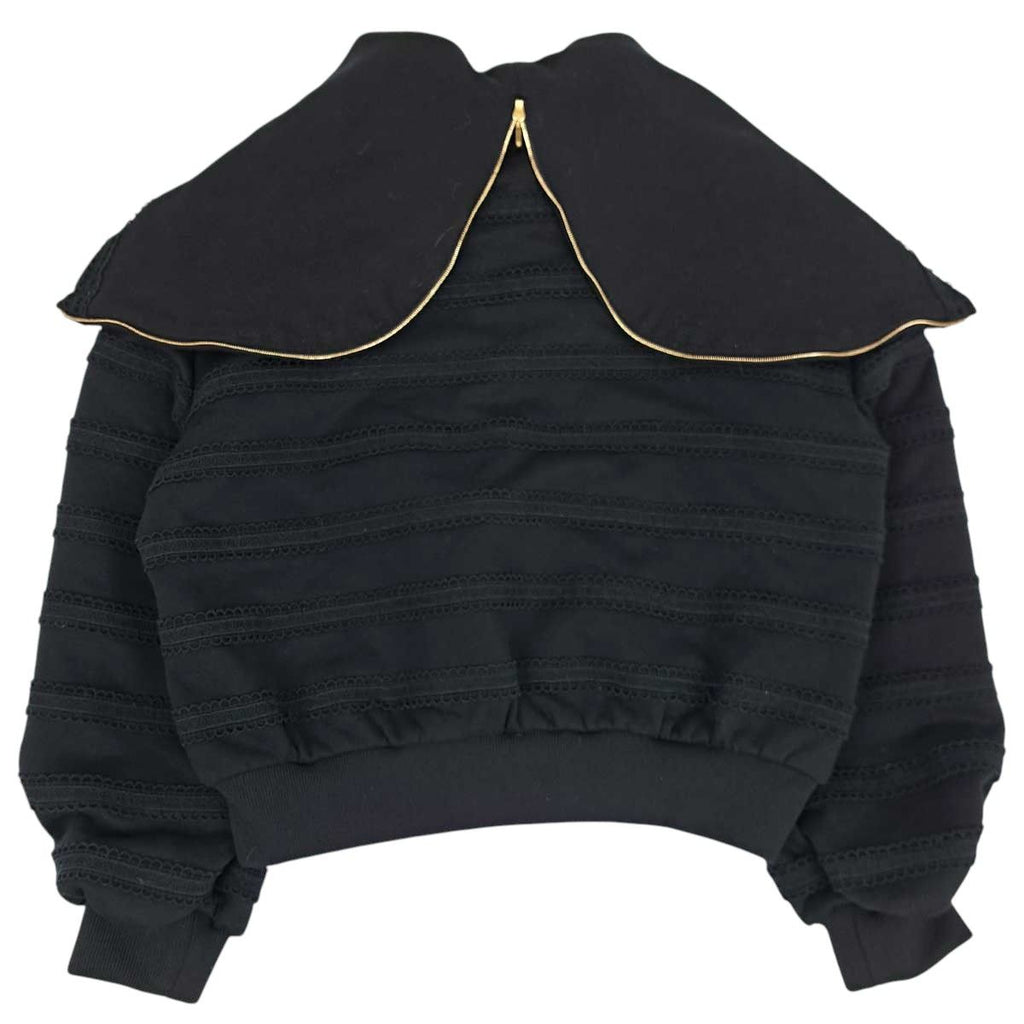 CHANEL P76223V67500 CC Mark Trim Zip-Up Blouson Black Size 36