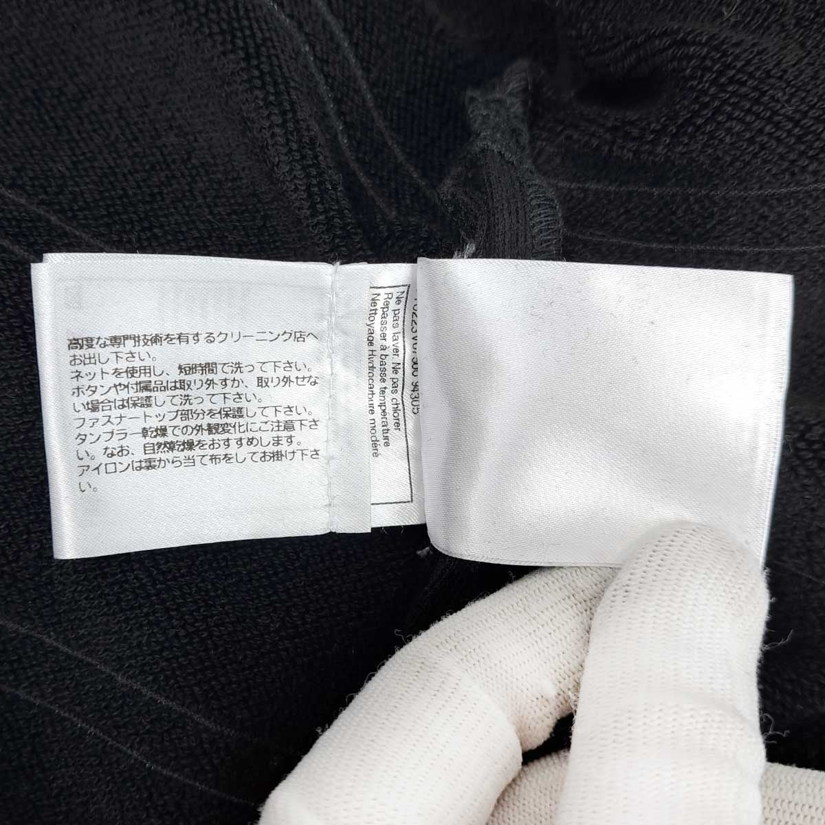 CHANEL P76223V67500 CC Mark Trim Zip-Up Blouson Black Size 36