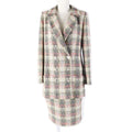 CHANEL 98P P10460 Vintage Wool Silk Mix CC Button Double-Breasted Tweed Setup Suit Multi Size 38