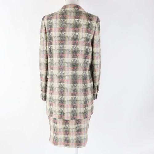 CHANEL 98P P10460 Vintage Wool Silk Mix CC Button Double-Breasted Tweed Setup Suit Multi Size 38