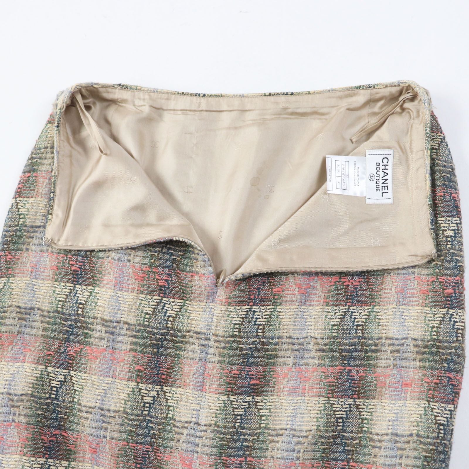 CHANEL 98P P10460 Vintage Wool Silk Mix CC Button Double-Breasted Tweed Setup Suit Multi Size 38
