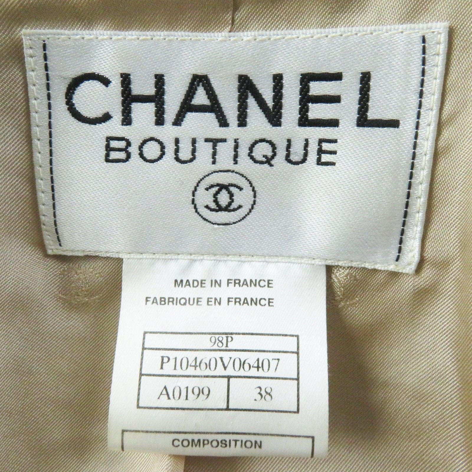 CHANEL 98P P10460 Vintage Wool Silk Mix CC Button Double-Breasted Tweed Setup Suit Multi Size 38
