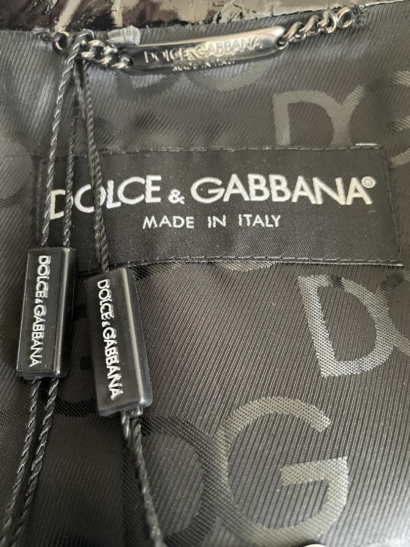 DOLCE & GABBANA Black x Gold Riders Jacket Size 48