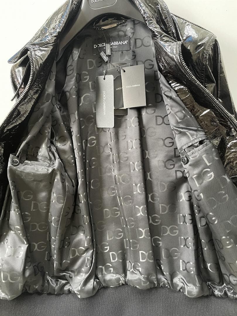 DOLCE & GABBANA Black x Gold Riders Jacket Size 48