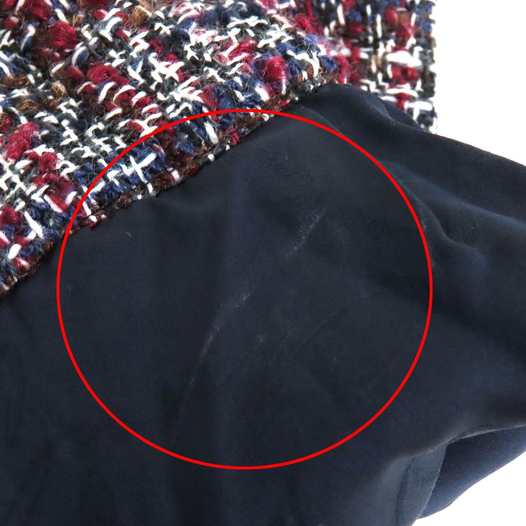 CHANEL P49469 Dallas CC Button Mohair Alpaca Mix Tweed Jacket Red Navy Black White Size 34