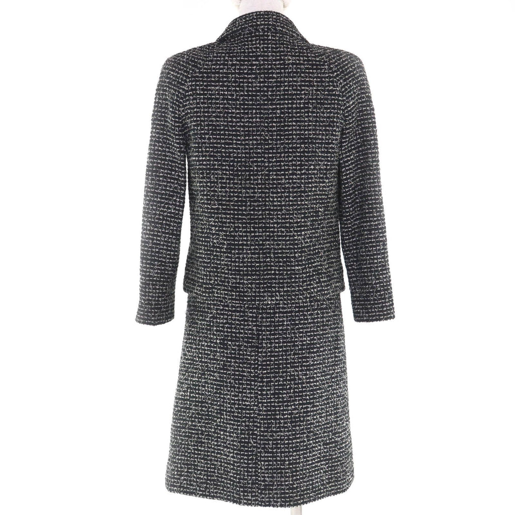 CHANEL 03C P20548/P20413 Vintage Wool Matelasse CC Button Tweed Setup Suit Black Size 34