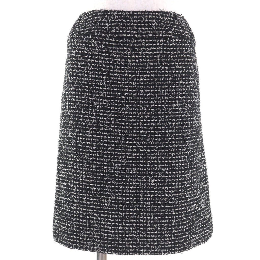 CHANEL 03C P20548/P20413 Vintage Wool Matelasse CC Button Tweed Setup Suit Black Size 34