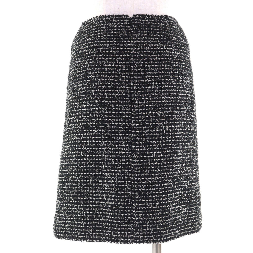 CHANEL 03C P20548/P20413 Vintage Wool Matelasse CC Button Tweed Setup Suit Black Size 34
