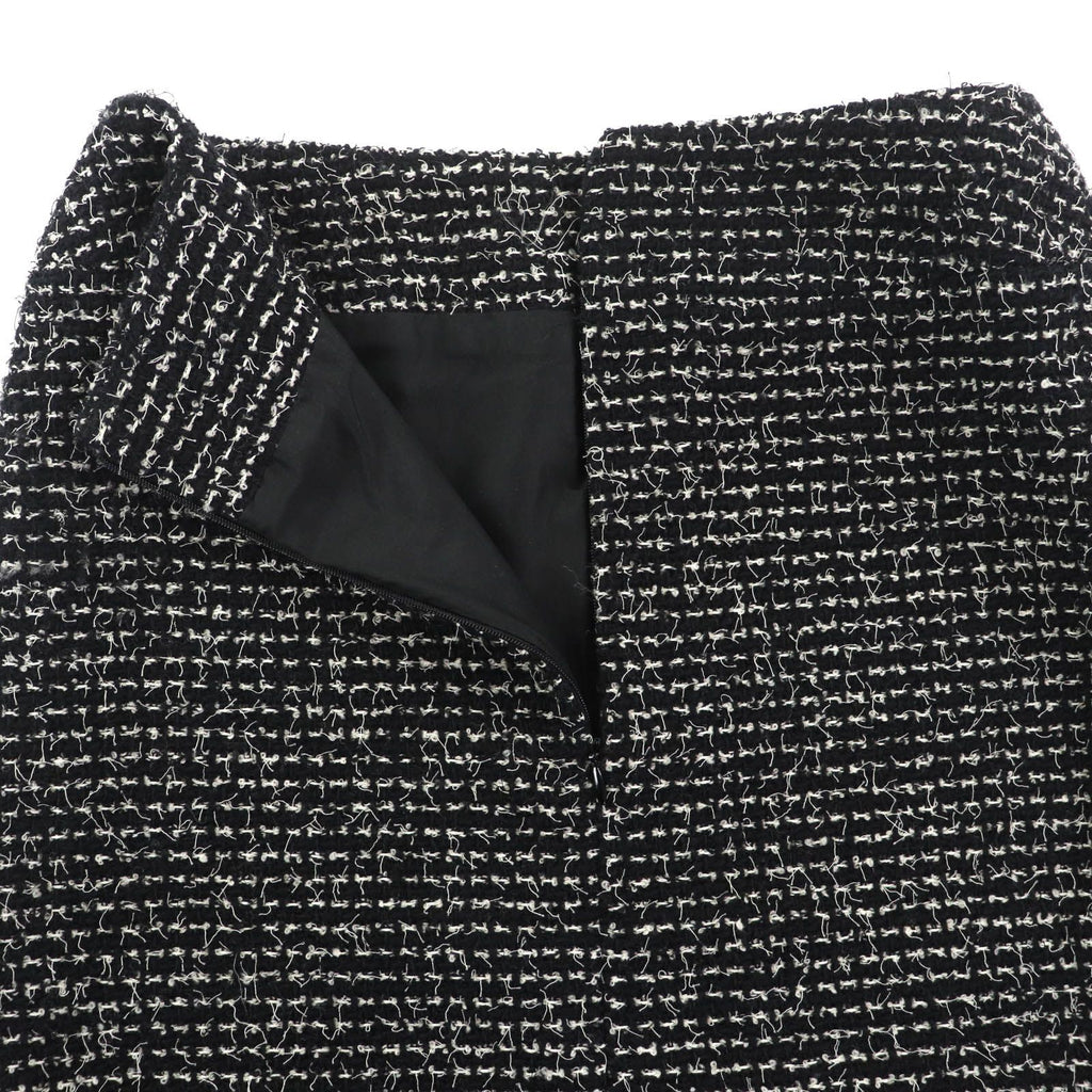 CHANEL 03C P20548/P20413 Vintage Wool Matelasse CC Button Tweed Setup Suit Black Size 34