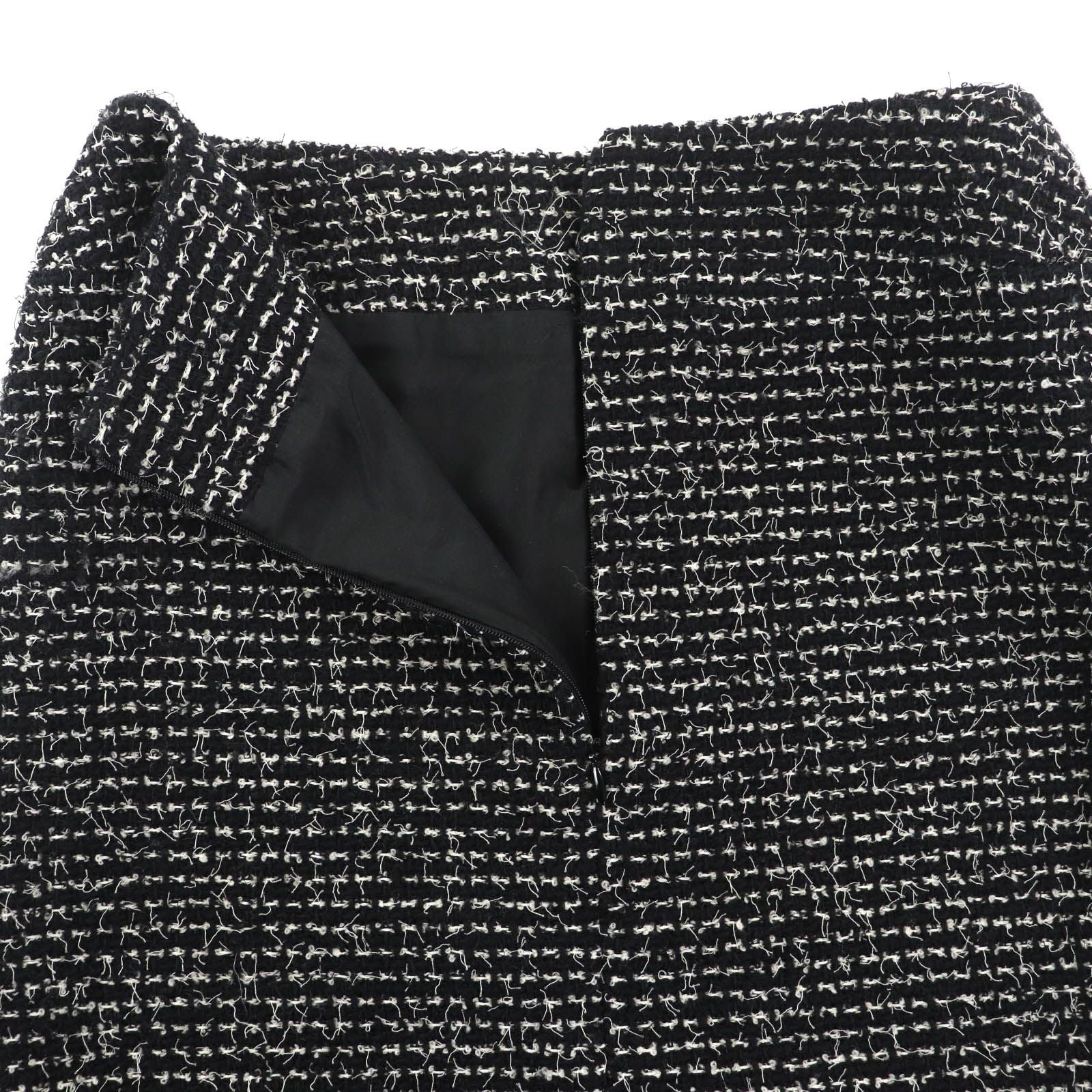 CHANEL 03C P20548/P20413 Vintage Wool Matelasse CC Button Tweed Setup Suit Black Size 34