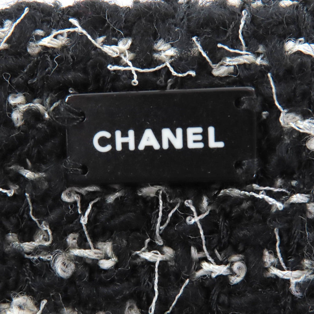 CHANEL 03C P20548/P20413 Vintage Wool Matelasse CC Button Tweed Setup Suit Black Size 34