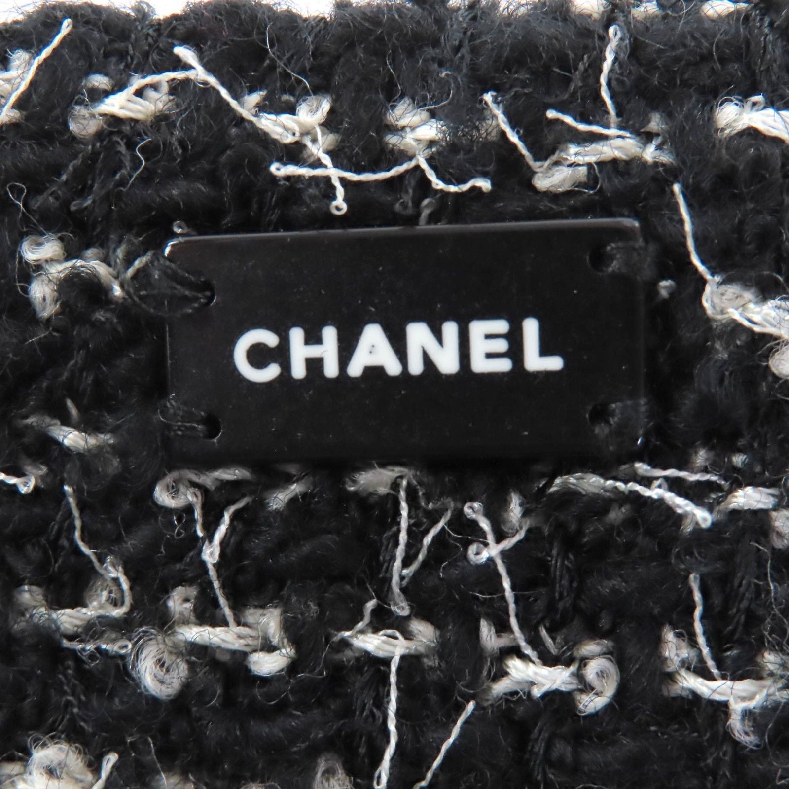 CHANEL 03C P20548/P20413 Vintage Wool Matelasse CC Button Tweed Setup Suit Black Size 34