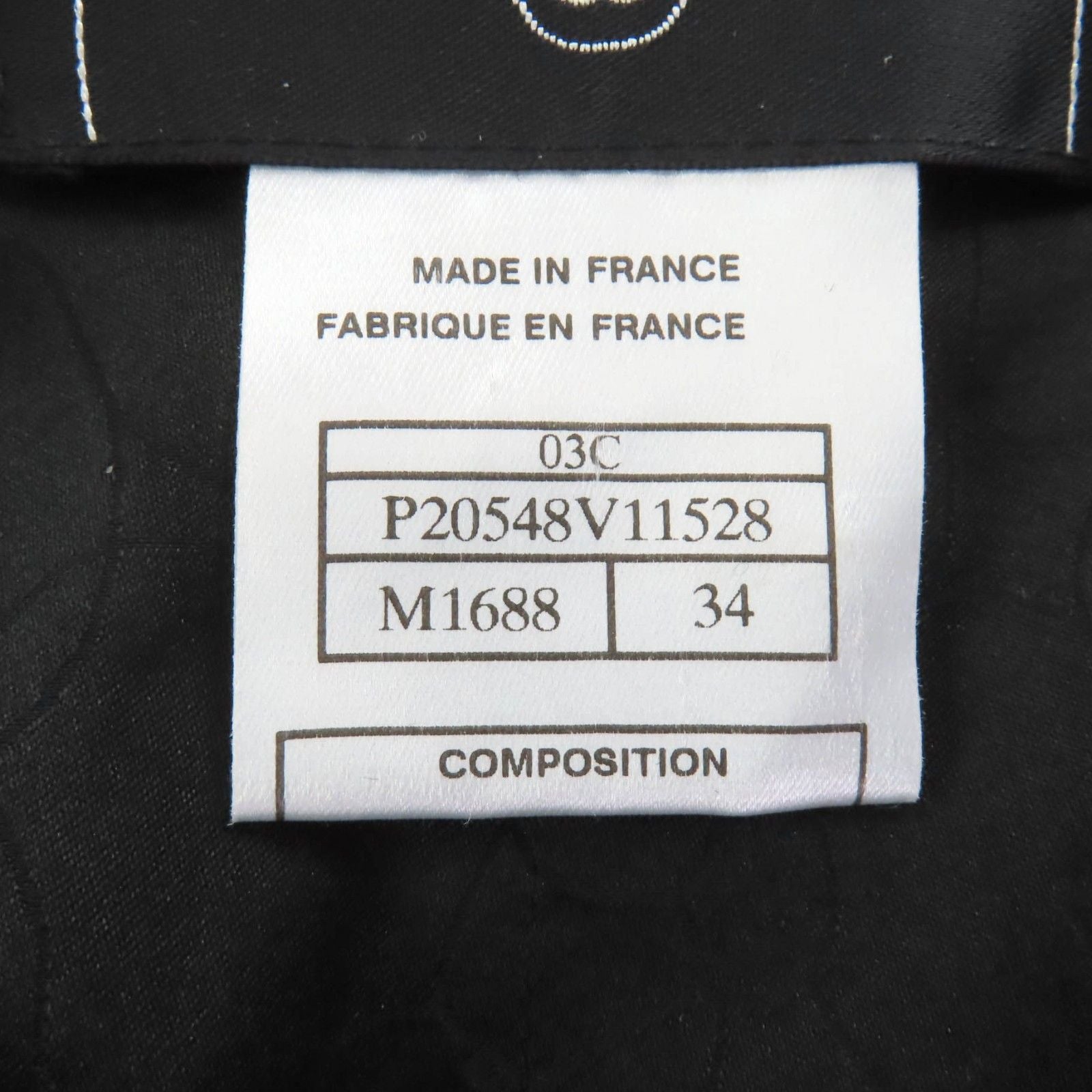 CHANEL 03C P20548/P20413 Vintage Wool Matelasse CC Button Tweed Setup Suit Black Size 34