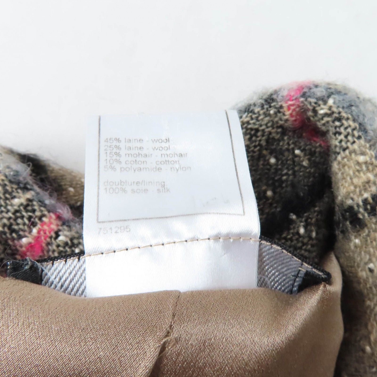 CHANEL 05A P26855 CC Button Checked Tweed Double-Breasted Jacket Multi Size 34
