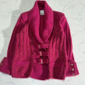 CHANEL CC Logo Wool Mohair Belted Cardigan Jacket Size 42