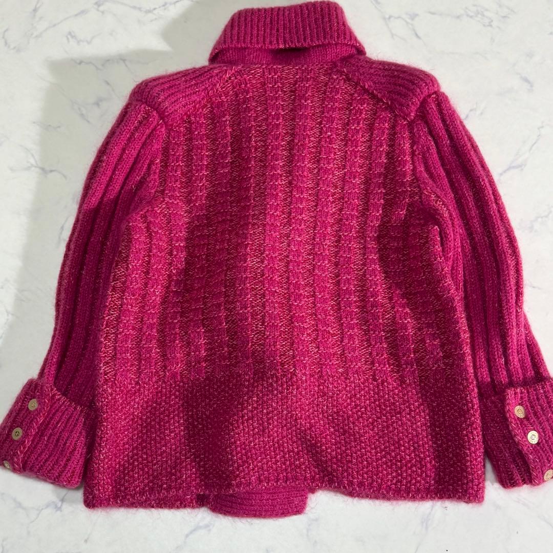 CHANEL CC Logo Wool Mohair Belted Cardigan Jacket Size 42