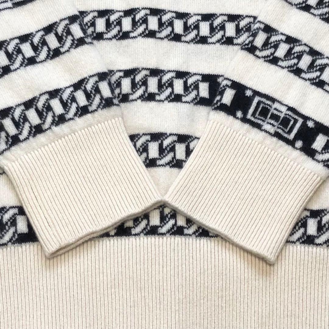 CHANEL 2.55 100% Cashmere Chain Coco Button Cardigan Size 36